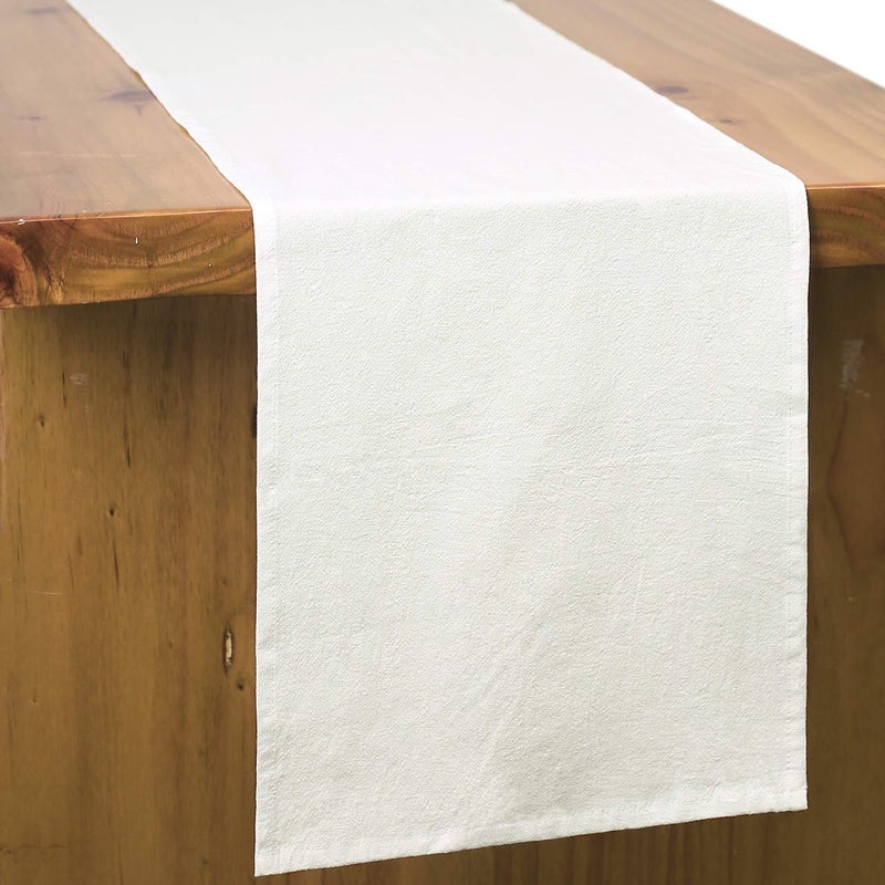 Letjolt White Table Runner 72 Inches Long Rustic Table Runner Cotton Runner Plain Table Decor - Image 1